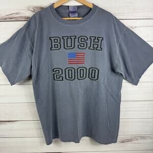 George‎ Bush President Campaign Shirt Mens Extra Large Blue  Y2K Vintage 2000